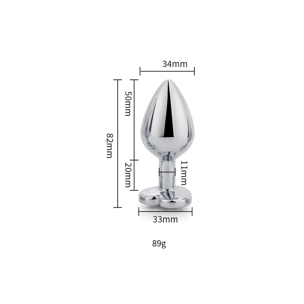 Toosh Heart Shaped Silver with Red Stone Medium