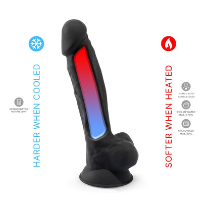 SilexD 7 inch Realistic Silicone Dual Density Dildo with Suction Cup and balls Black