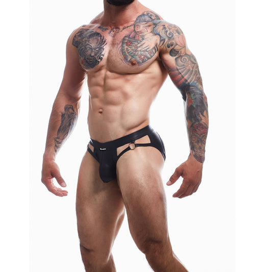 C4M Dungeon Black Leatherette Jockstrap Product Image