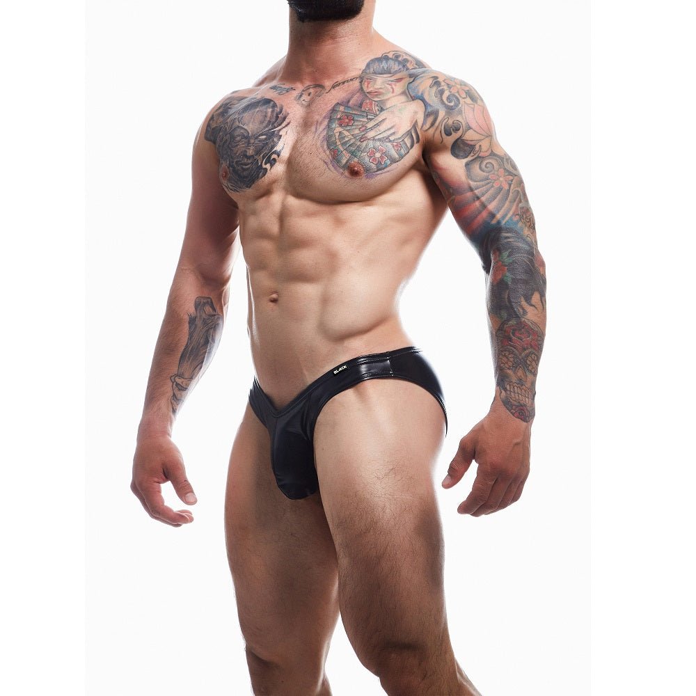 C4M Boost Black Leatherette Bikini Brief Product Image