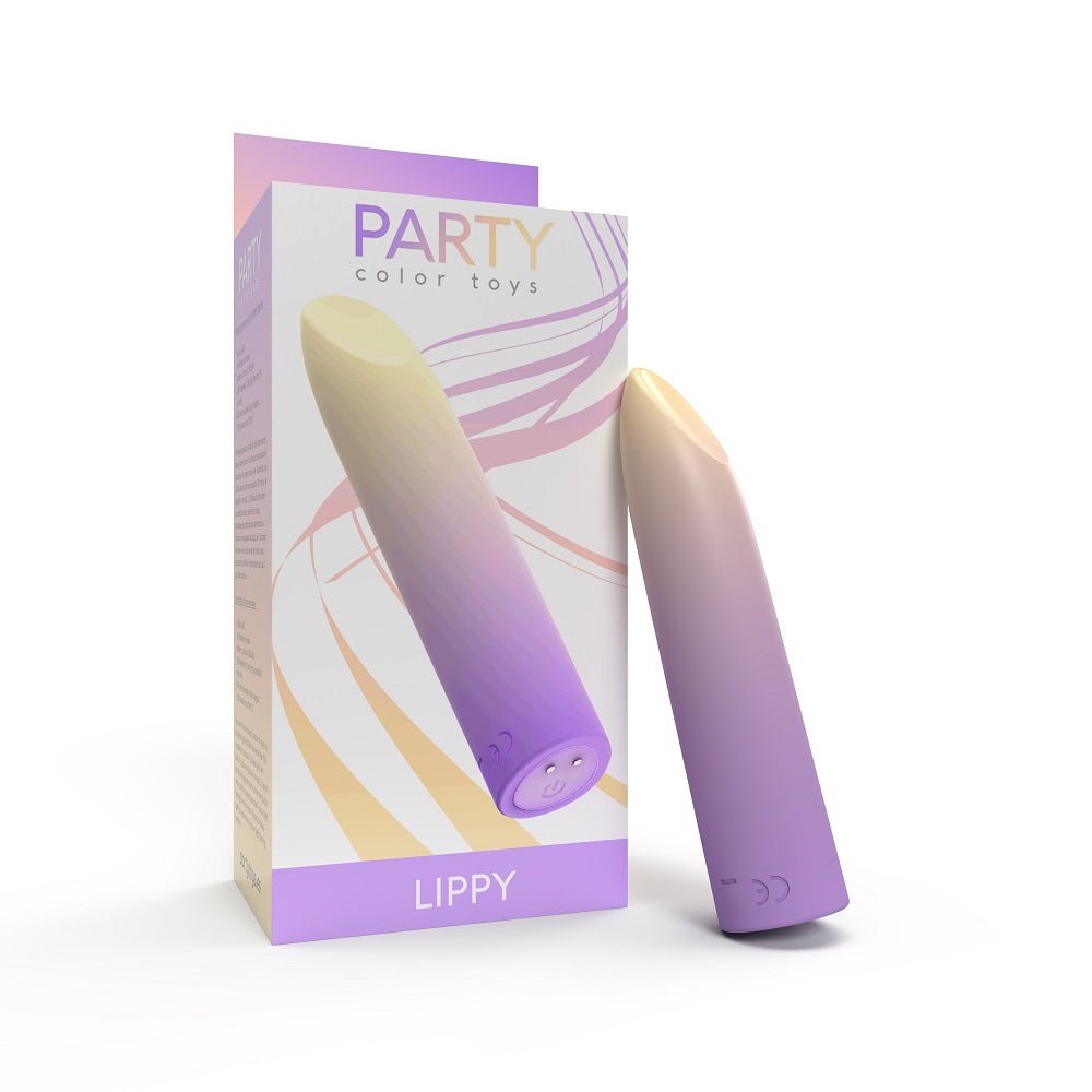 Party Color LIPPY Rechargeable Bullet Vibrator Purple - Sensual Vibes UK