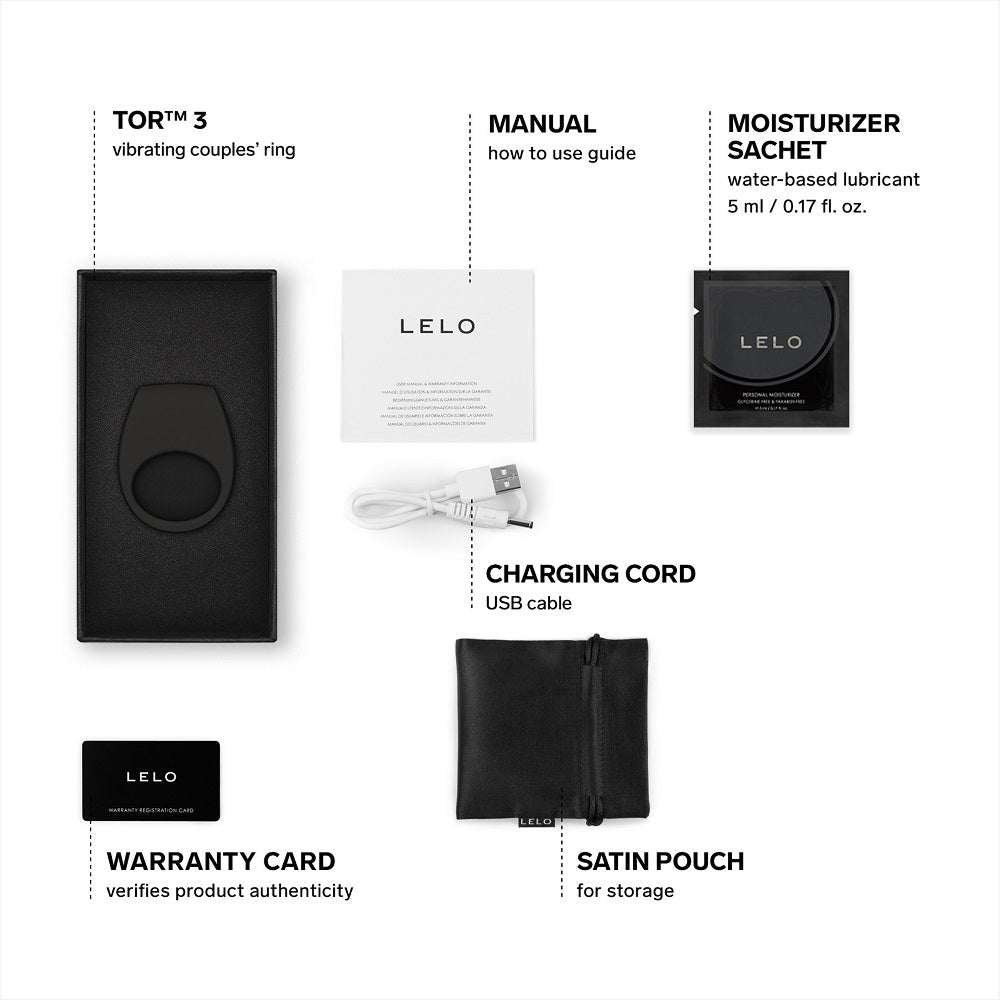 LELO Tor 3 App Controlled Cock Ring Black