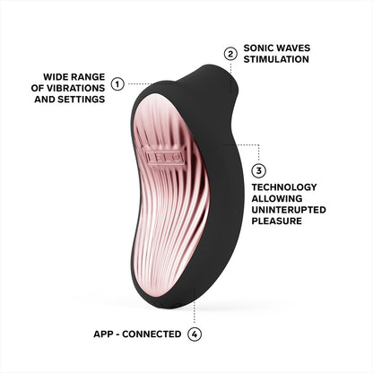 LELO Sona 3 Cruise App Controlled Clitoral Suction Massager-Black Main Product Features Image