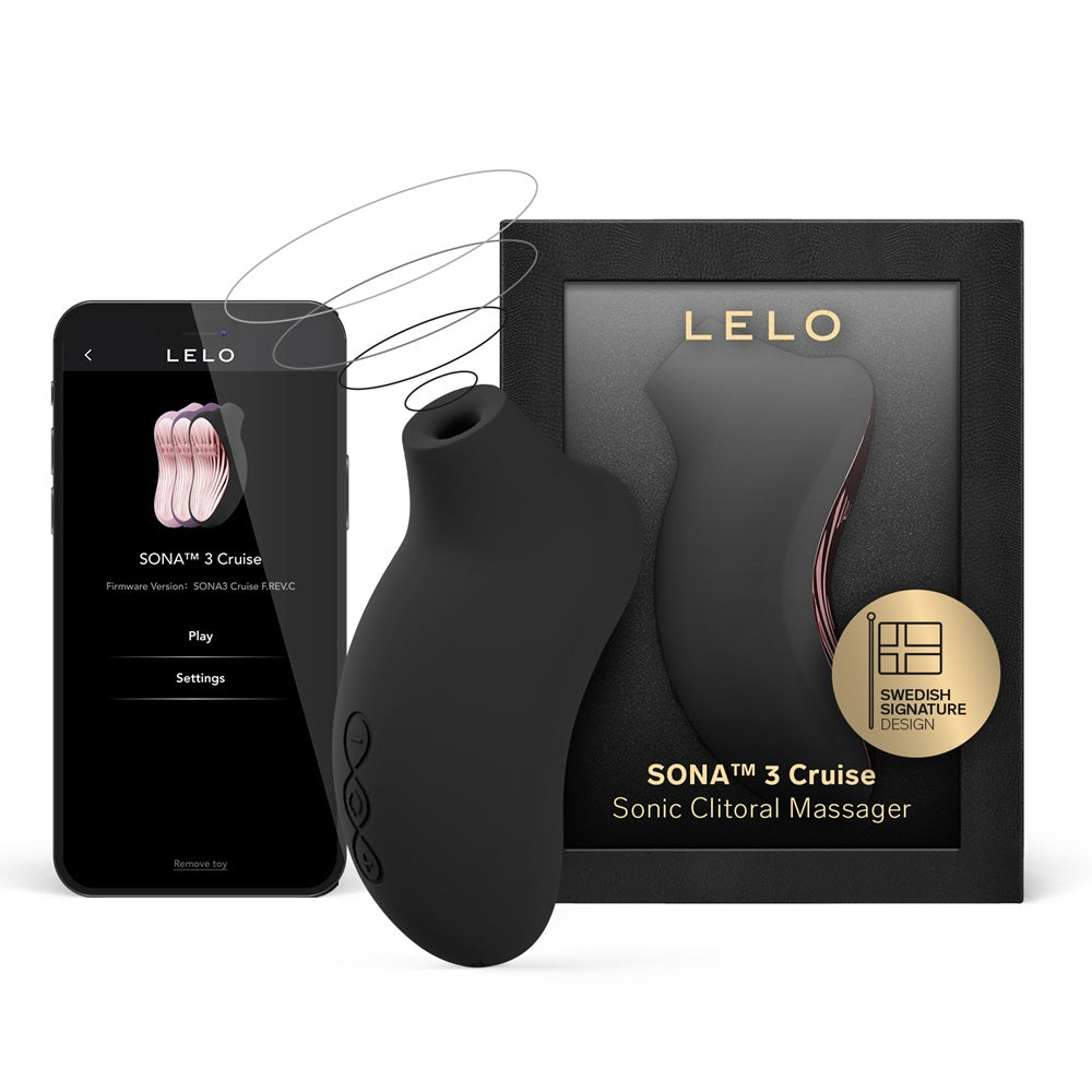 LELO Sona 3 Cruise App Controlled Clitoral Suction Massager-Black Main Boxed Product Image