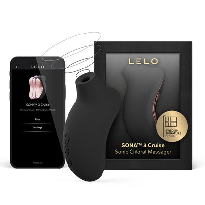 LELO Sona 3 Cruise App Controlled Clitoral Suction Massager-Black Main Boxed Product Image