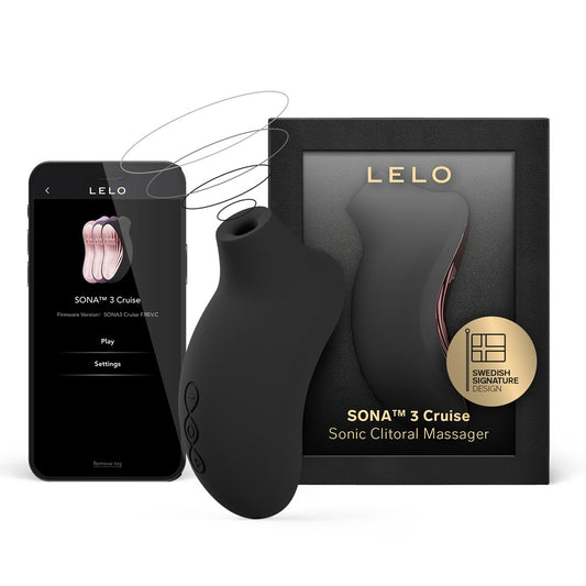 LELO Sona 3 Cruise App Controlled Clitoral Suction Massager-Black Main Boxed Product Image