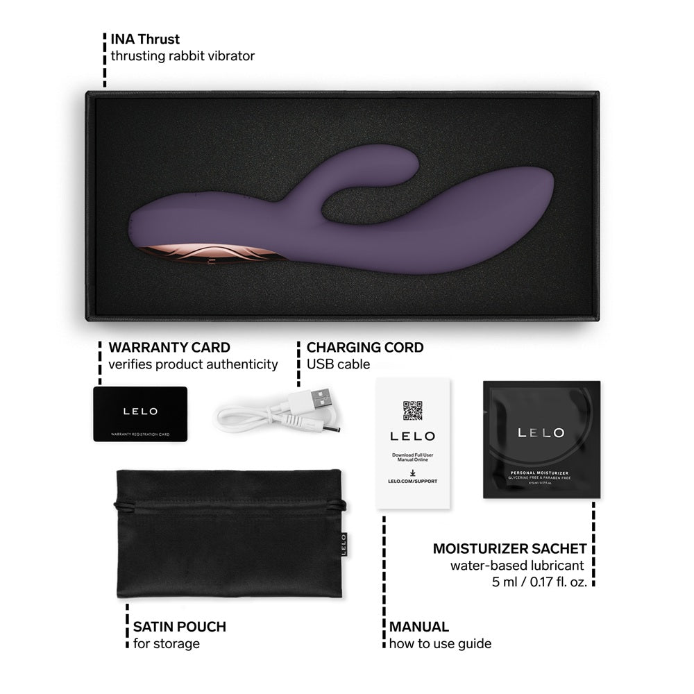 LELO INA Thrust Rabbit Vibrator in Purple Twilight