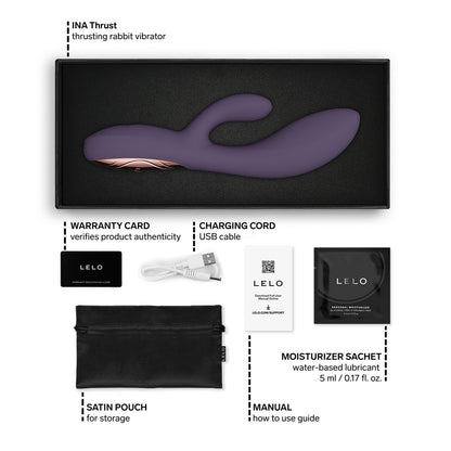 LELO INA Thrust Rabbit Vibrator in Purple Twilight