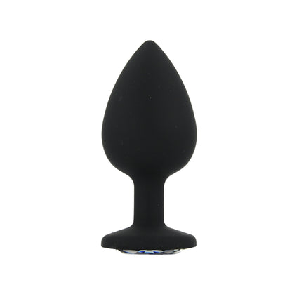 Toosh Silicone Butt Plug Black Set of 3 Clear Stone
