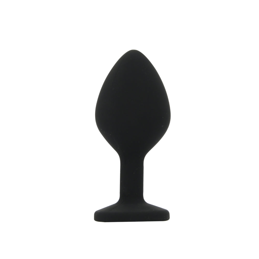 Toosh Silicone Butt Plug Black Set of 3 Clear Stone