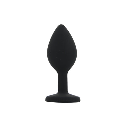Toosh Silicone Butt Plug Black Set of 3 Clear Stone
